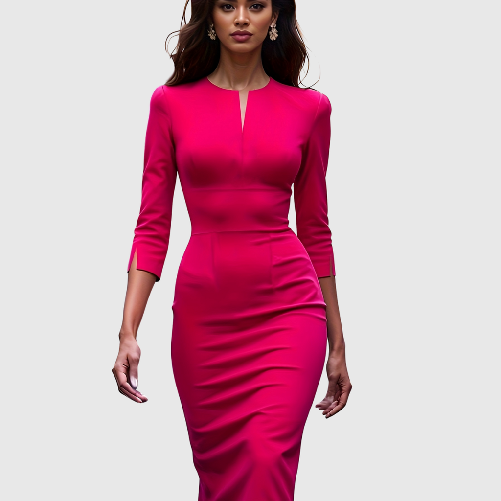 SCARLOT | Red Bodycon Midi Dress