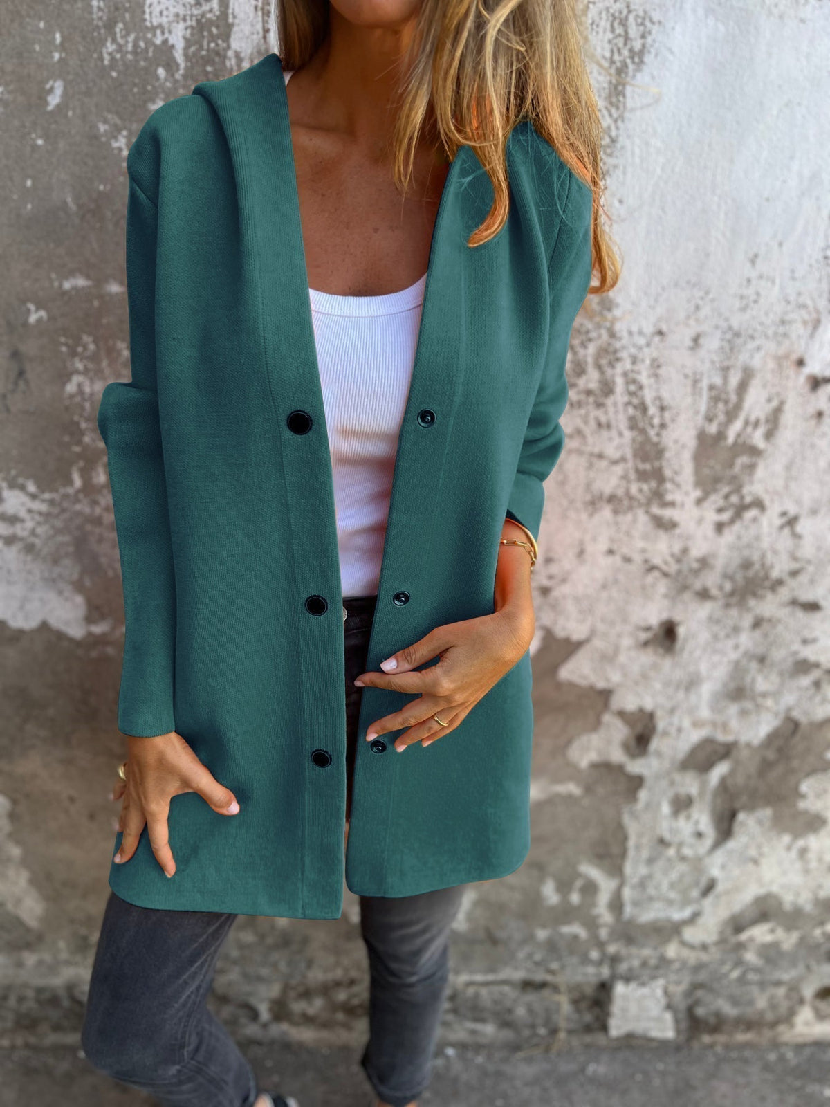 VIONNE | Hoodie Jacket With Buttons