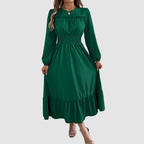 ISOLA | Navy Ruffled Hem Midi Dress