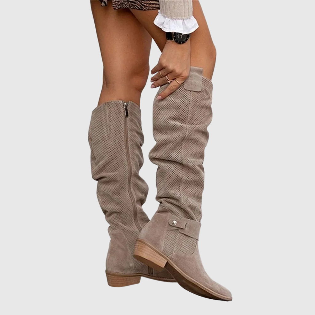 ELVORIA | Textured Knee-High Boots