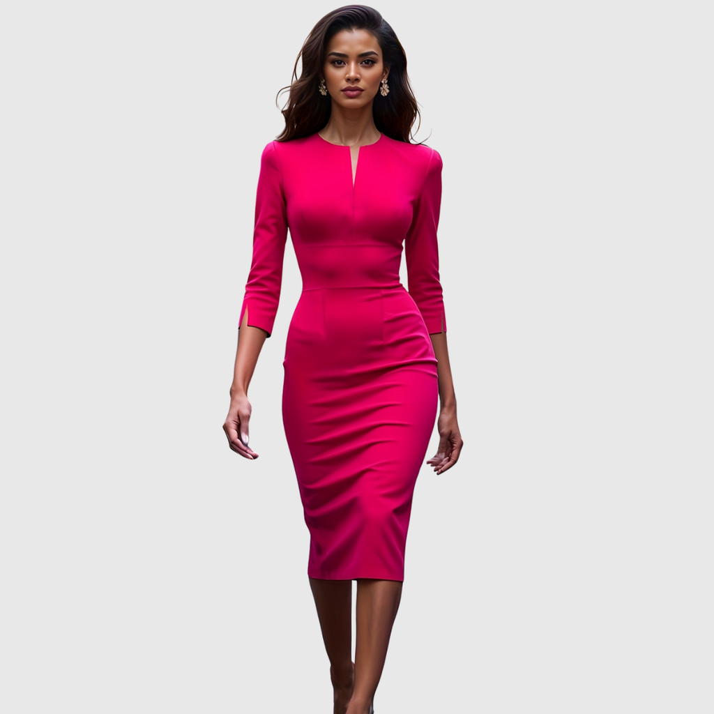 SCARLOT | Red Bodycon Midi Dress