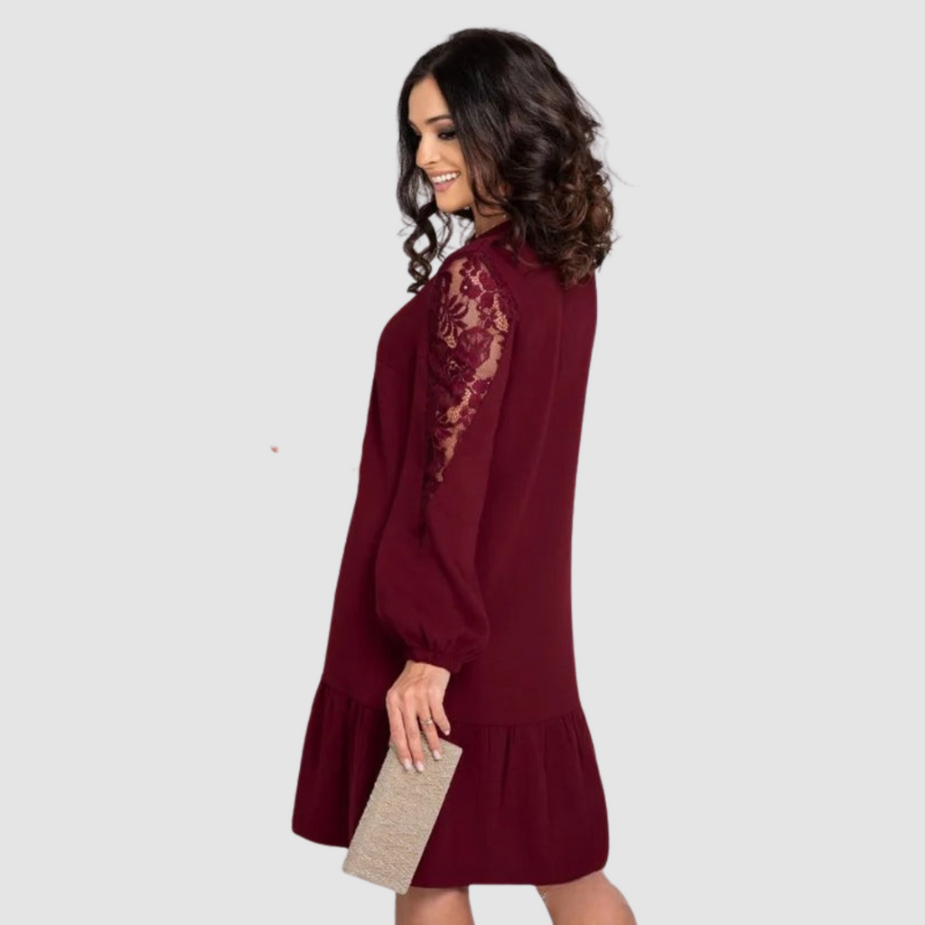 LOWRI | Lace-Sleeve Midi Dress