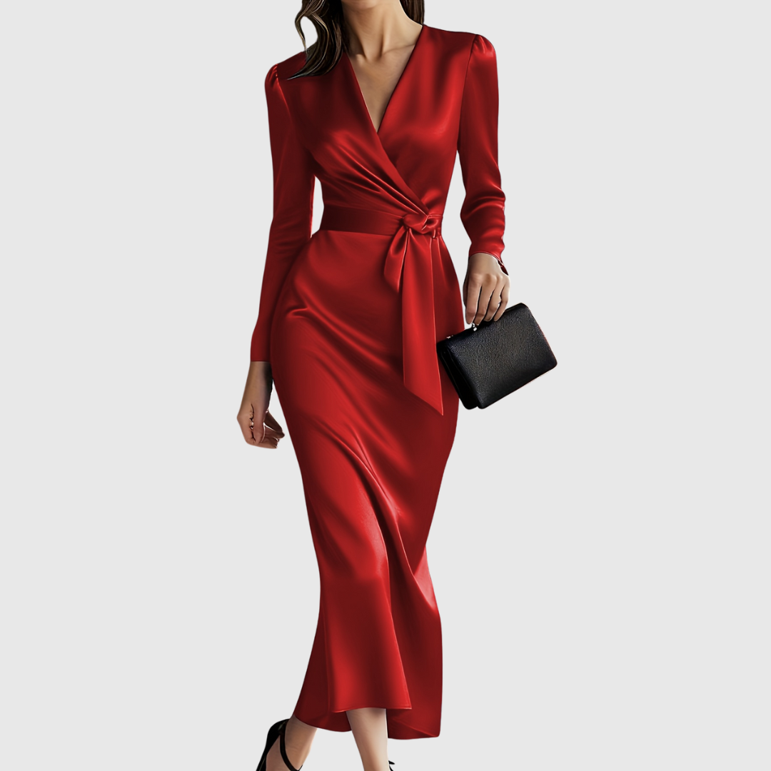 ELENE | Solid Color Long Sleeve Dress