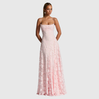 MORVENNA | Floral Print Black Elegant Maxi Dress