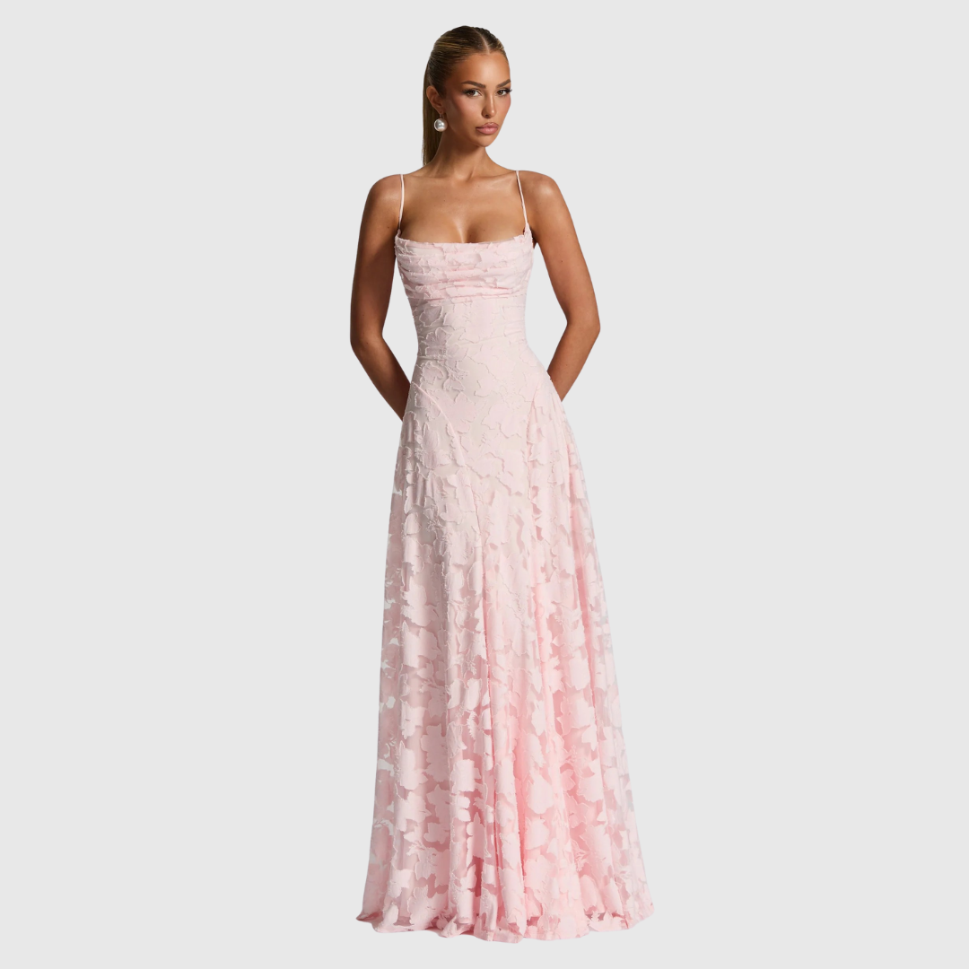 MORVENNA | Floral Print Black Elegant Maxi Dress