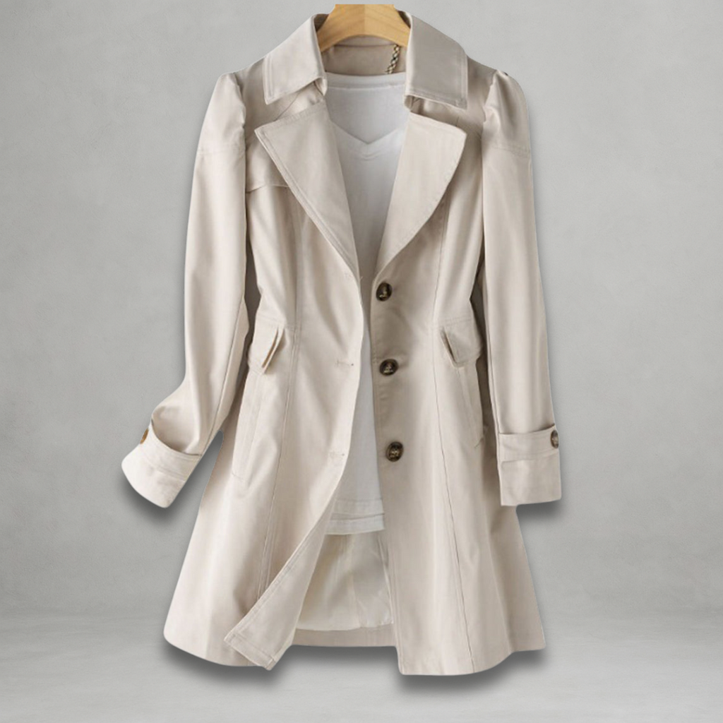 CLARISSE | Button-Front Trench Coat