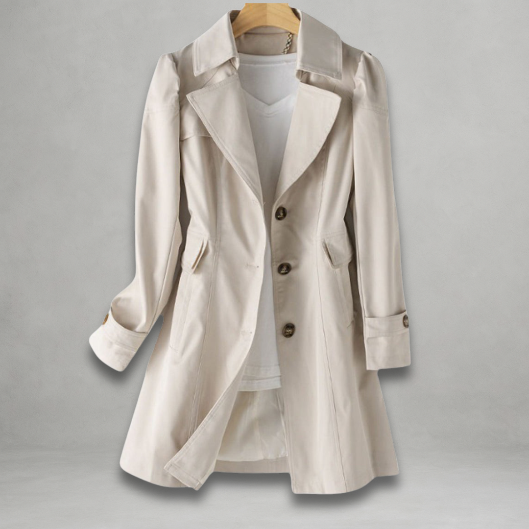CLARISSE | Button-Front Trench Coat