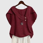 MARCELLINE | Asymmetrical Neckline Blouse