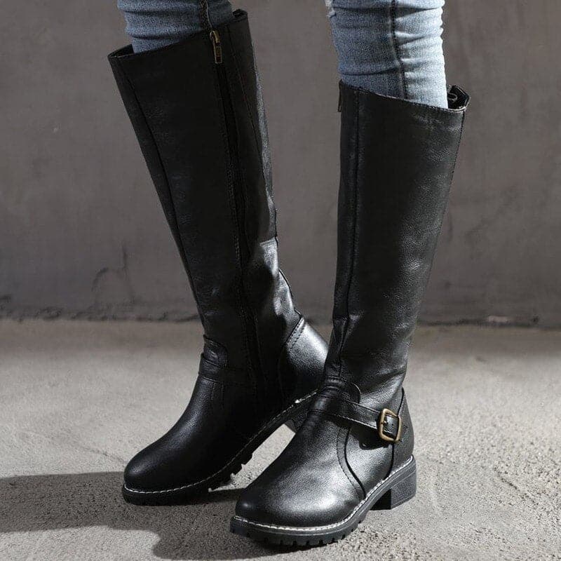 GEORGINA | Classic Buckle Knee-High Boots