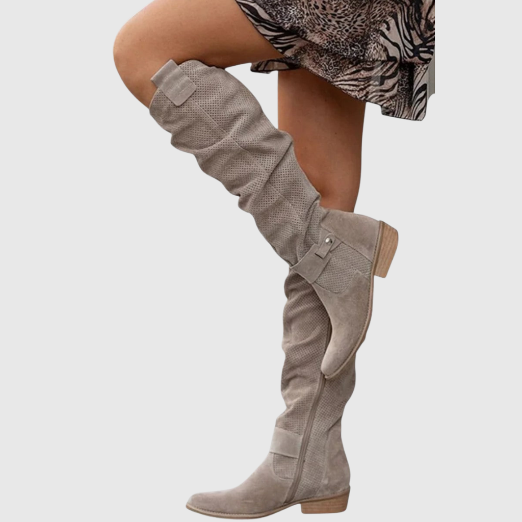 ELVORIA | Textured Knee-High Boots