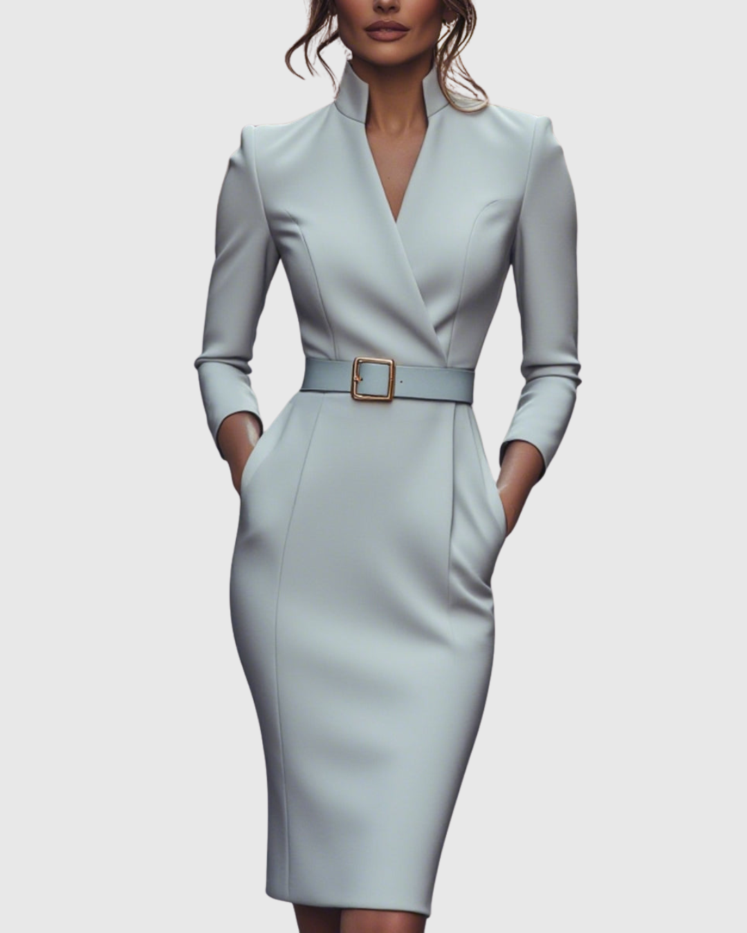 CLARIBEL | Refined Black Midi Dress