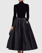ARADIA | Elegant Black Midi Dress