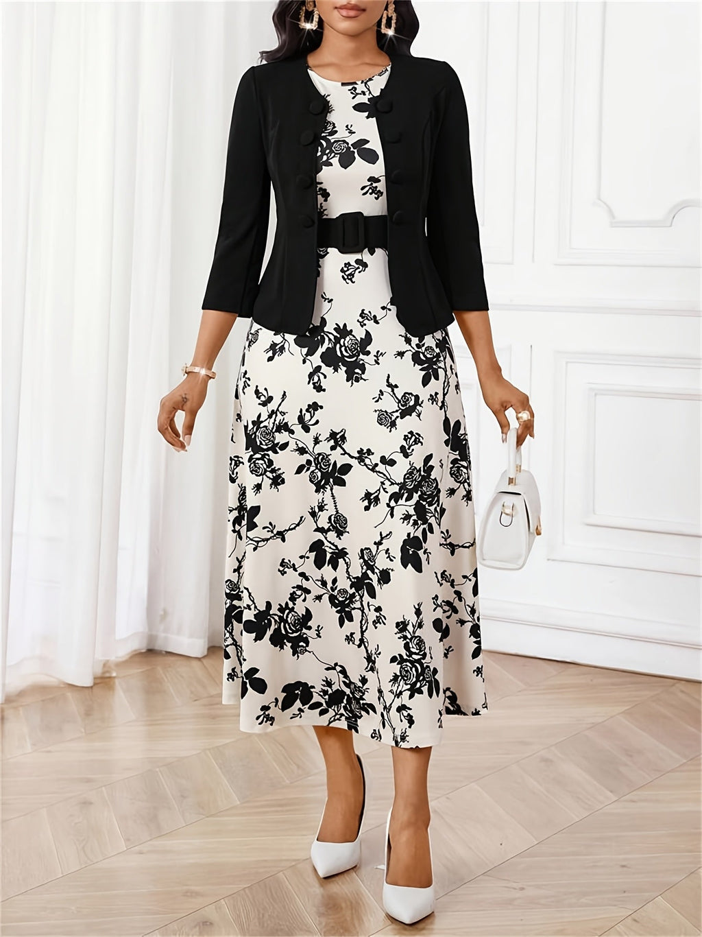 AMELIE | Printed Belted Two-Piece Set