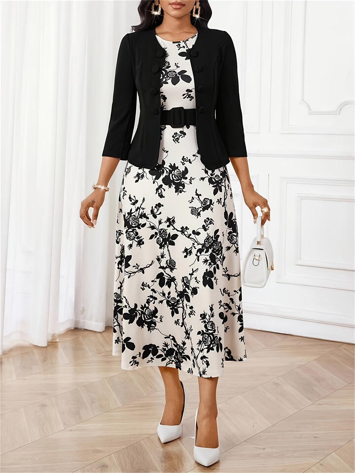 AMELIE | Printed Belted Two-Piece Set