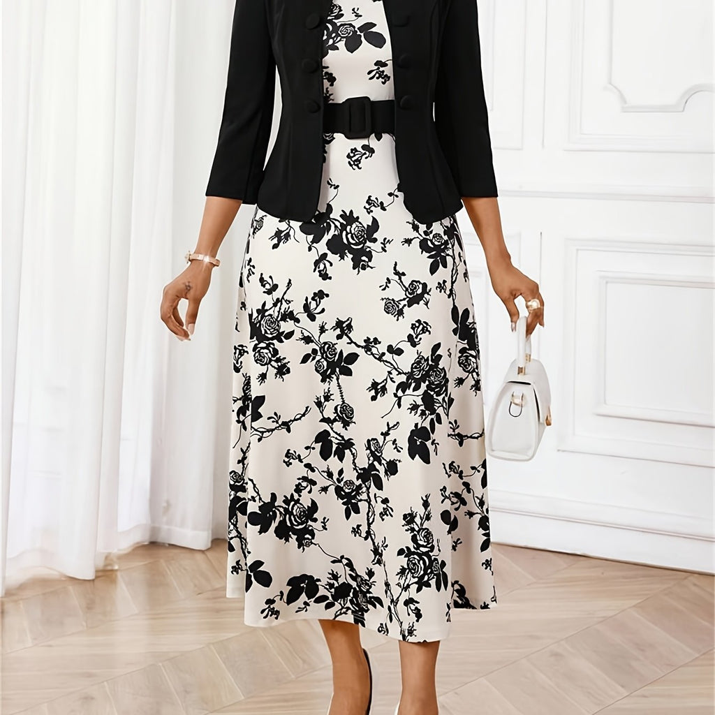AMELIE | Printed Belted Two-Piece Set