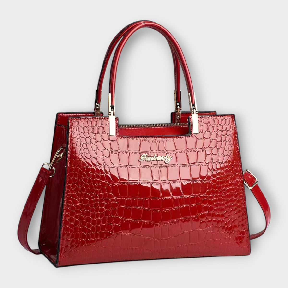 MAISON | Shiny Crocodile Skin Pattern Handbag