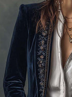 ERICA | Long Vintage Jacket With Embroidery