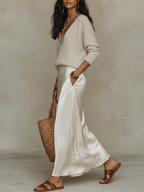 Effortless Ivory Knit Midi Ensemble