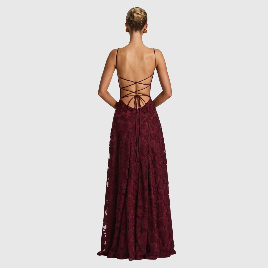 MORVENNA | Floral Print Black Elegant Maxi Dress