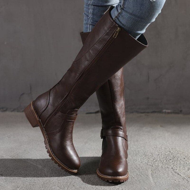 GEORGINA | Classic Buckle Knee-High Boots
