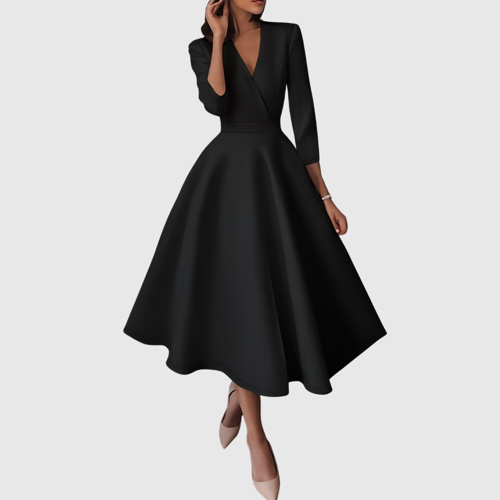 AVELIE | High-Waisted Slim-Fit Midi Dress With Fairy Charm