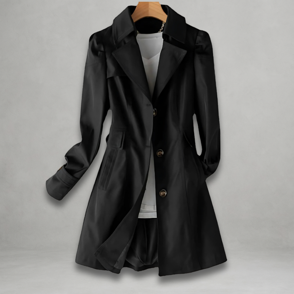 CLARISSE | Button-Front Trench Coat
