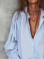 COTTON | Ruffle Cuffs Blouse