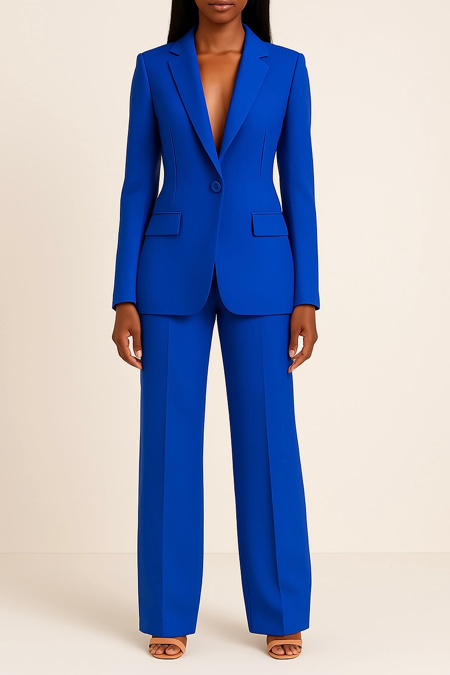 ZOE | Chic Formal Suit Set With Tailored Long Blazer
