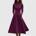 LILLIE | High Neck Long Sleeve A-Line Dress
