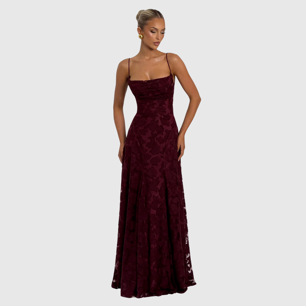 MORVENNA | Floral Print Black Elegant Maxi Dress