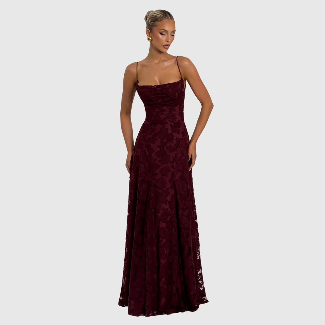 MORVENNA | Floral Print Black Elegant Maxi Dress