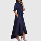 LIVIENNE | Elegant Button-Front Maxi Dress
