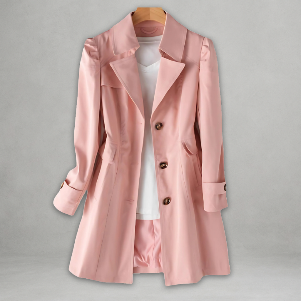 CLARISSE | Button-Front Trench Coat
