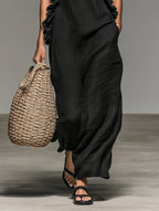ALIETTE | Flowy Maxi Dress With Ruffles And Pockets