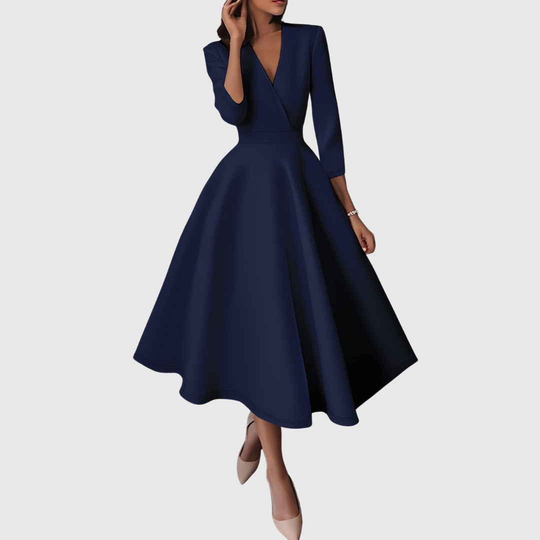AVELIE | High-Waisted Slim-Fit Midi Dress With Fairy Charm