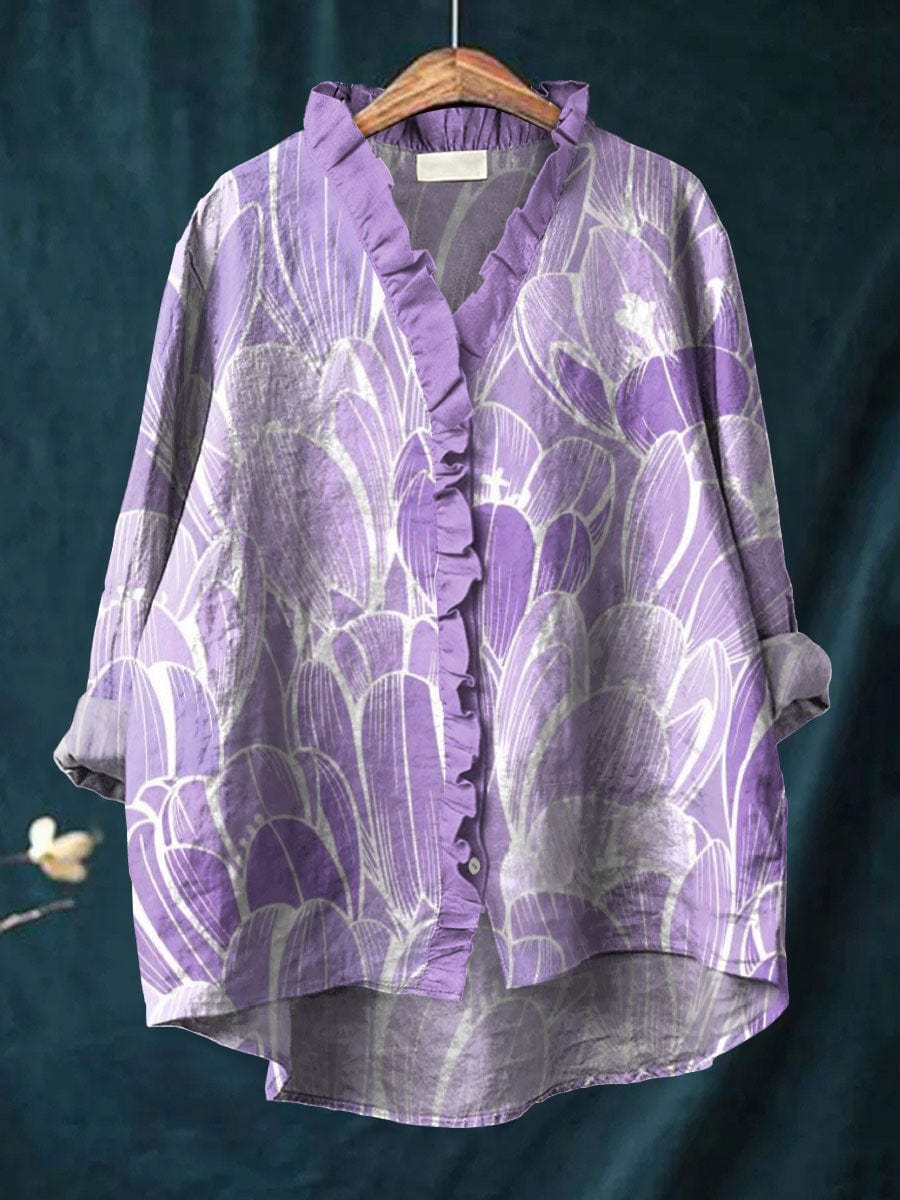ISMARA | Floral Print Purple Everyday Blouse