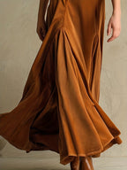 ELOWENNA | Elegant Button-Front Collar Dress With 7/8 Sleeve