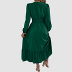 ISOLA | Navy Ruffled Hem Midi Dress