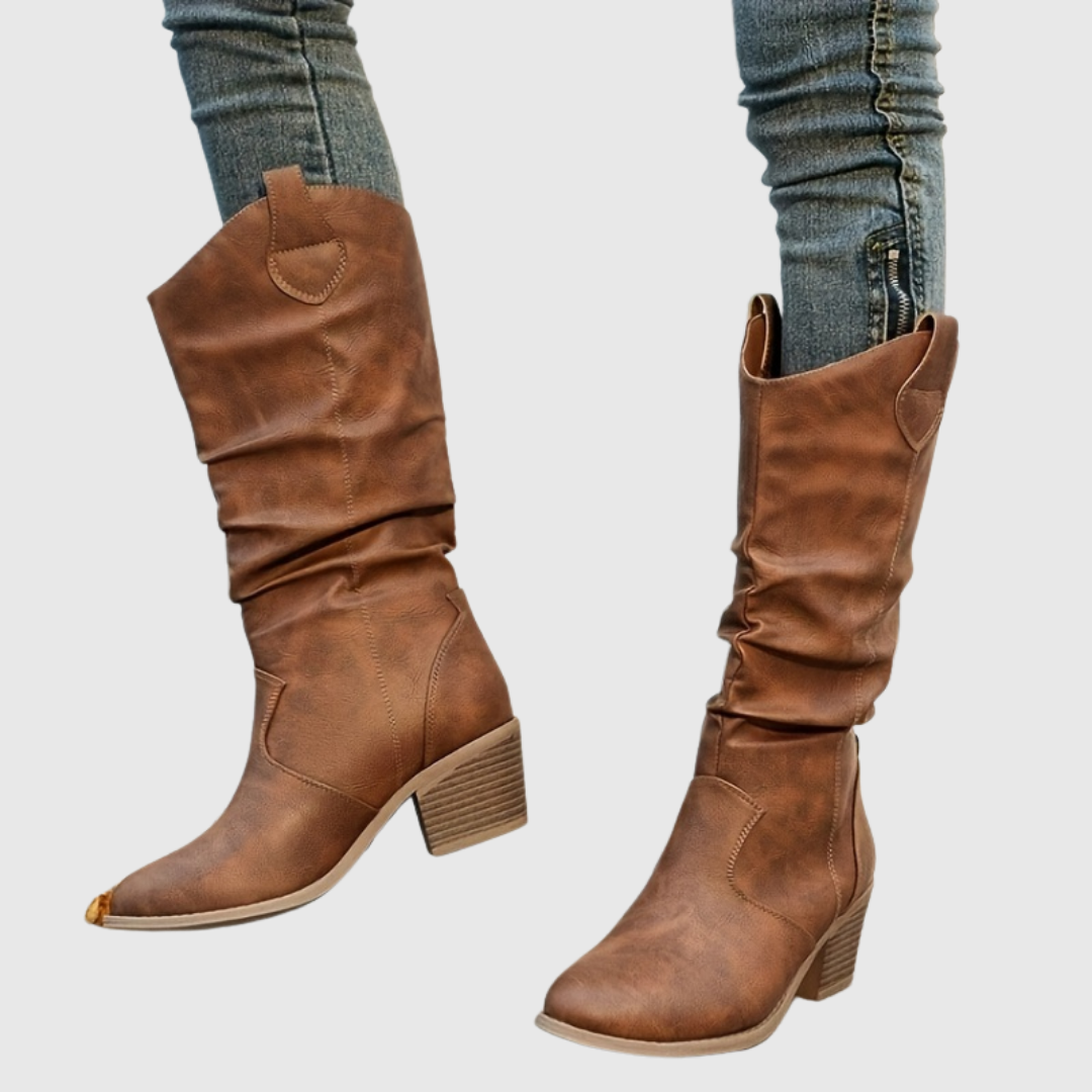 HATTIE | Brown Western Boots