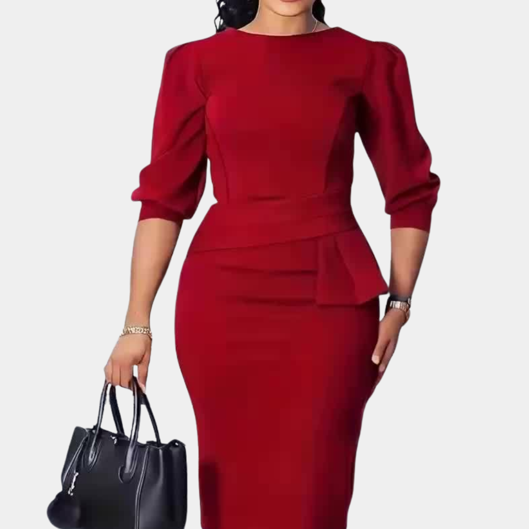 CLAUDINE | Ruffle Midi Dress