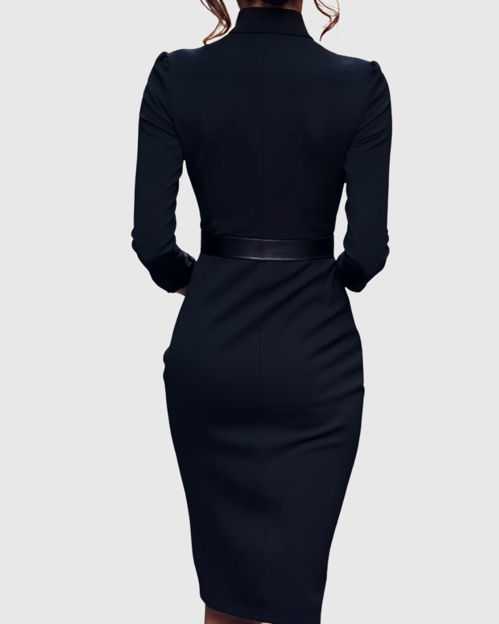 CLARIBEL | Refined Black Midi Dress