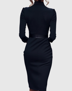 CLARIBEL | Refined Black Midi Dress