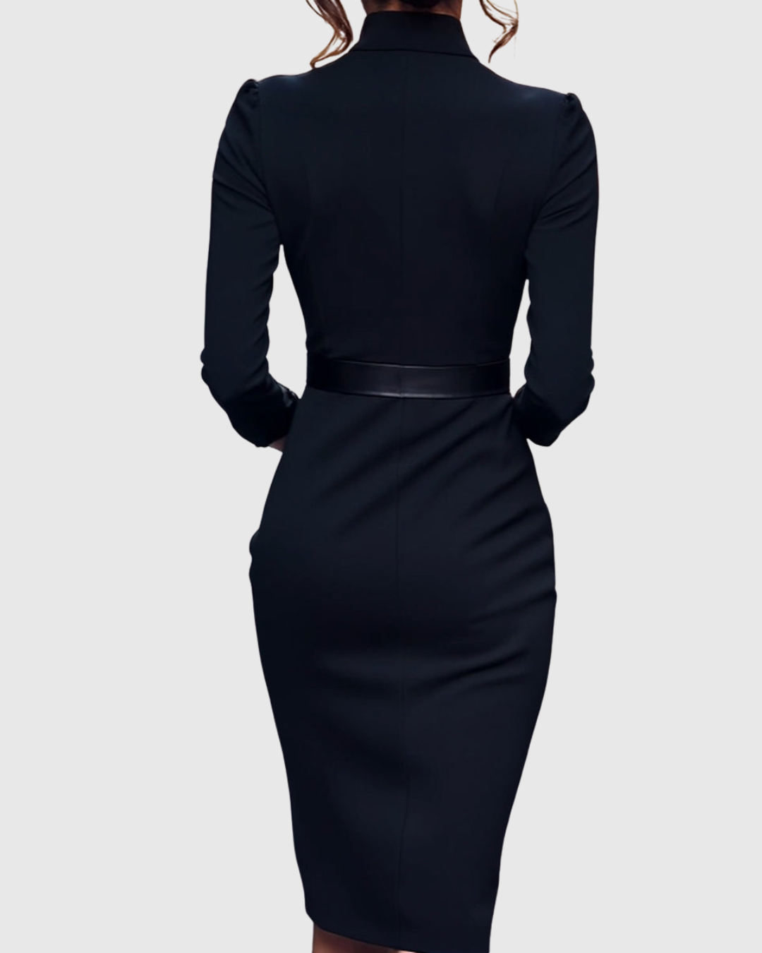 CLARIBEL | Refined Black Midi Dress