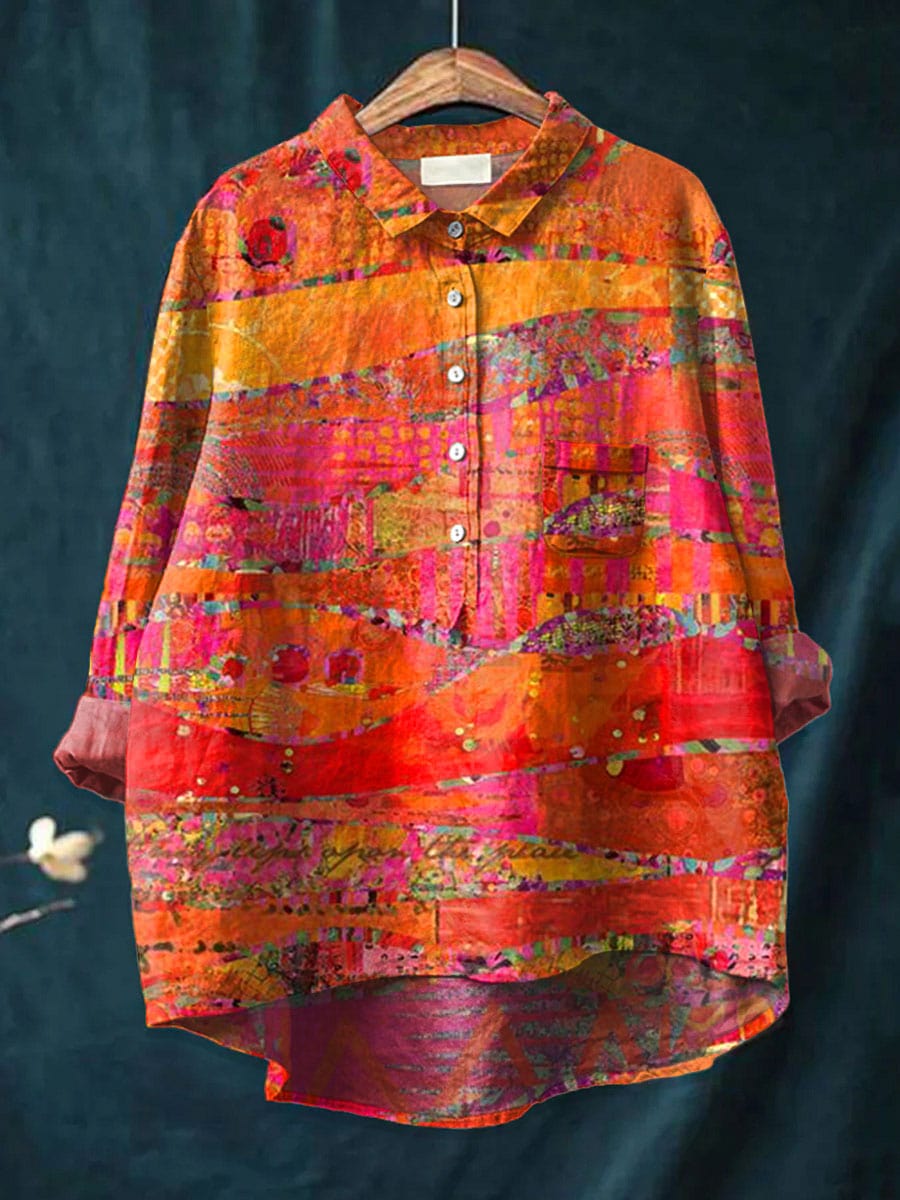 AURIELLE | Button-Front Pink Everyday Blouse