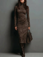 SELWYNNE | Textured High-Neck Maxi Dress