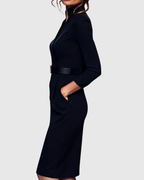 CLARIBEL | Refined Black Midi Dress
