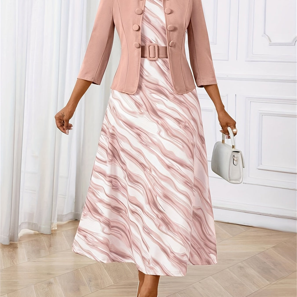 AMELIE | Printed Belted Two-Piece Set