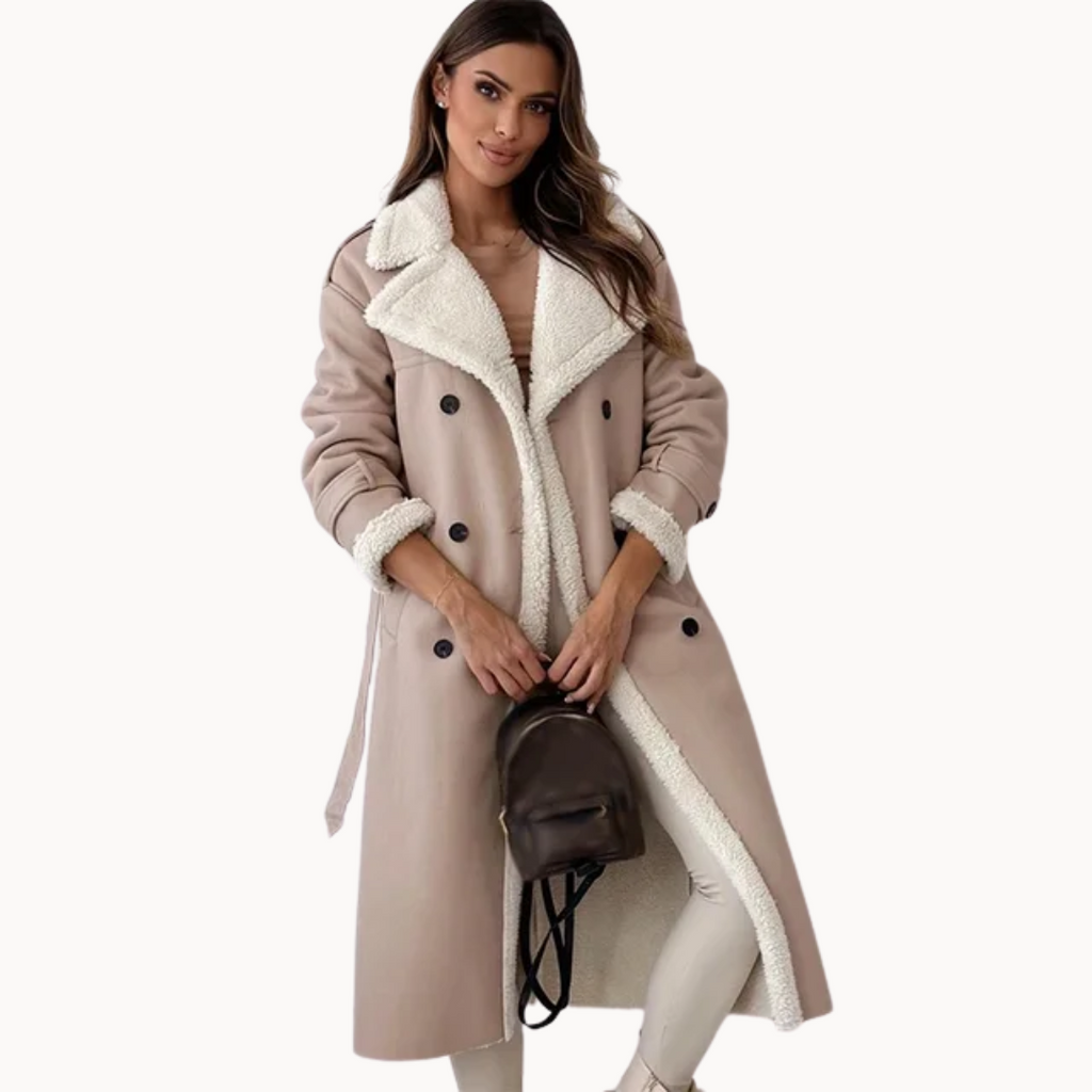 THALISSA | Textured Cream Trench Coat