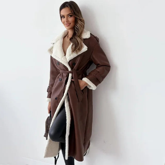 THALISSA | Textured Cream Trench Coat