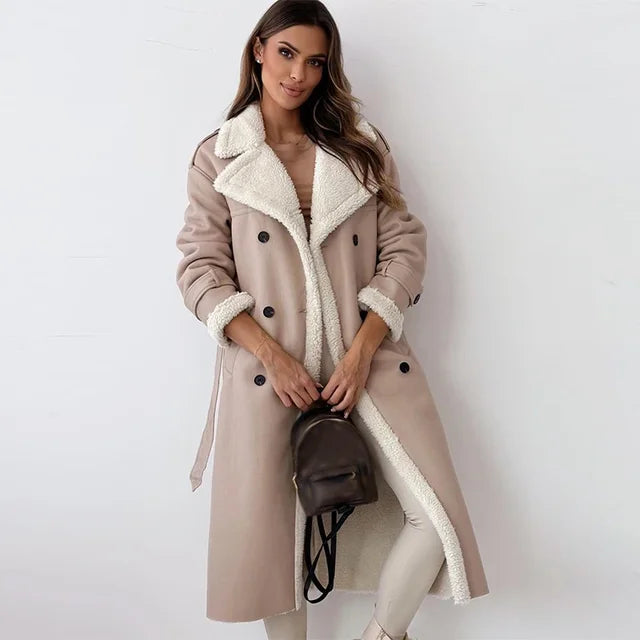 THALISSA | Textured Cream Trench Coat
